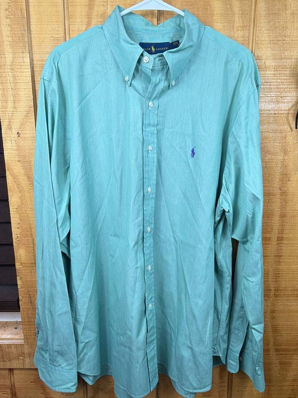 Ralph Lauren Green Long Sleeve Button-Down Oxford Shirt Size 18/46